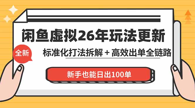 闲鱼虚拟从0到1系统化运营课程：标准化打法拆解 + 高效出单全链路教学，新手也能日出100单-选优云网创
