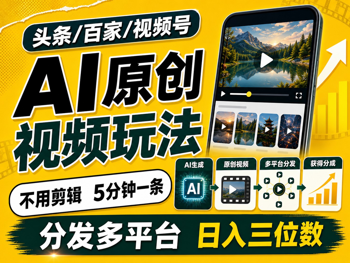 2026头条百家号升级玩法 5分钟一条原创视频 发多平台赚收-选优云网创