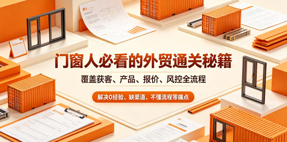 门窗人必看的外贸通关秘籍，块覆盖获客、产品、报价、风控全流程，解决0经验、缺渠道、不懂流程等痛点-选优云网创