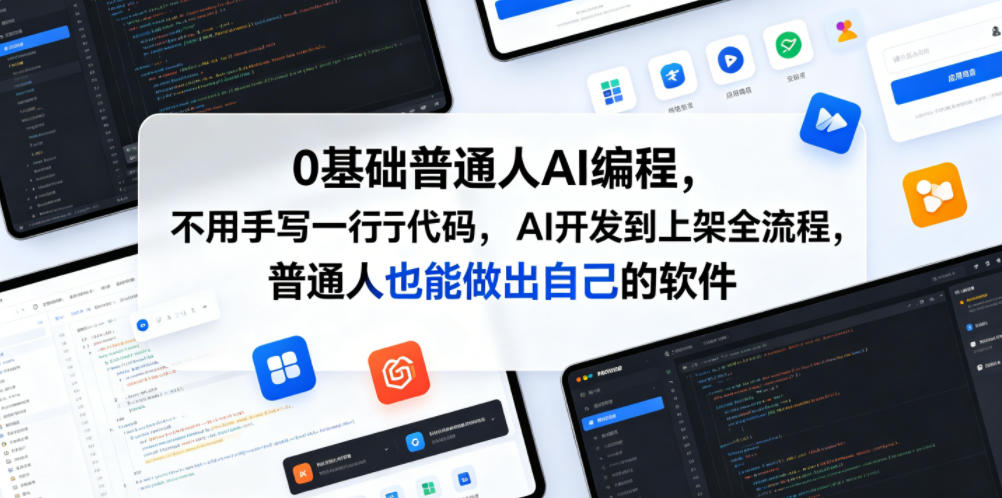 0基础普通人AI编程，不用手写一行代码，AI开发到上架全流程，普通人也能做出自己的软件-选优云网创