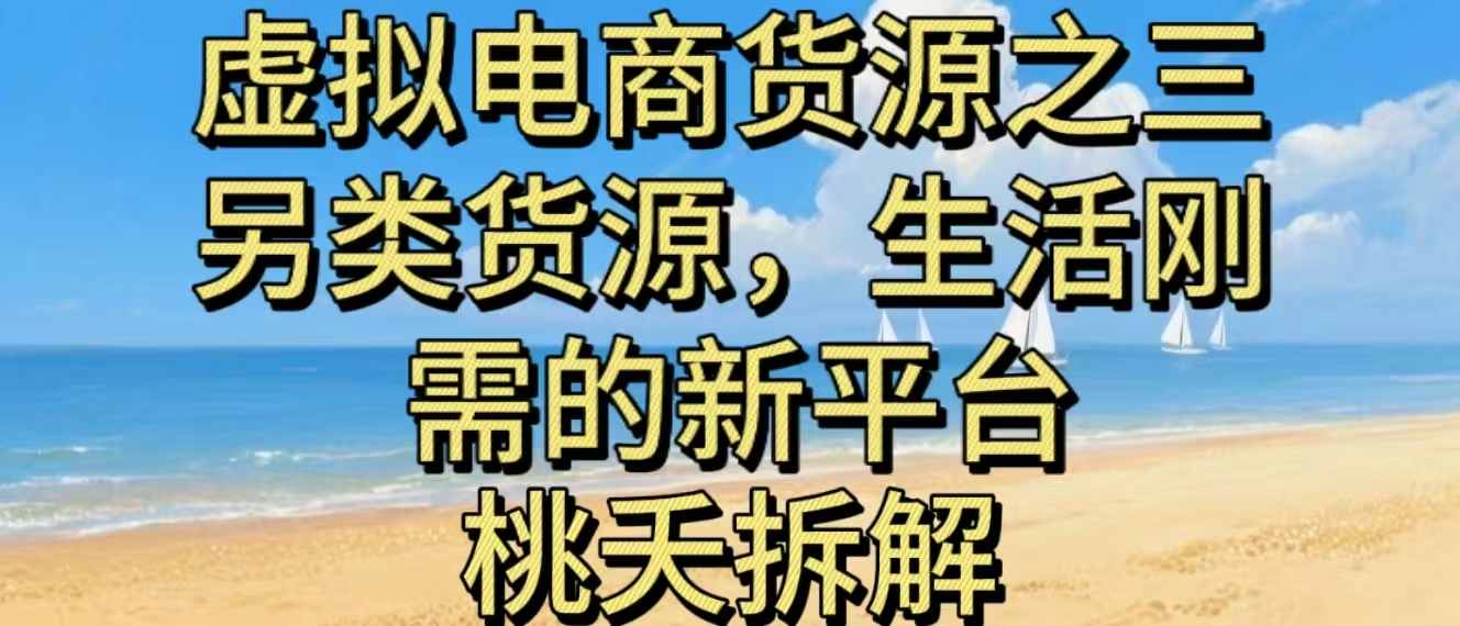 虚拟电商之三另类的货源，生活刚需的新平台-选优云网创