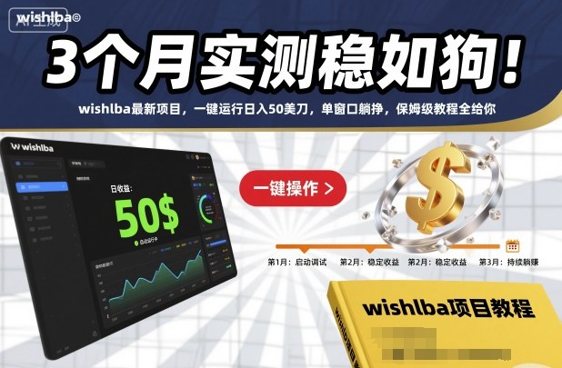 3个月实测稳如狗！wishlba最新项目，一键运行日入50美刀，单窗口躺挣，保姆级教程全给你【揭秘】-选优云网创