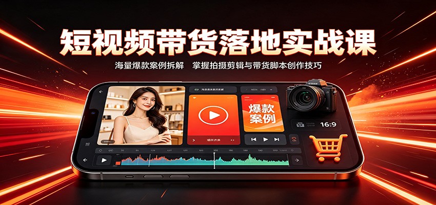 短视频带货落地实战课:海量爆款案例拆解,掌握拍摄剪辑与带货脚本创作技巧-选优云网创