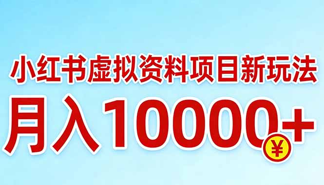 小红书虚拟资料项目最新玩法,月入10000+-选优云网创