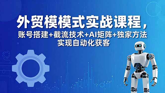 外贸新模式实战课程-更新5月，账号搭建+截流技术+AI矩阵+独家方法实现自动化获客-选优云网创
