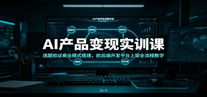 AI产品变现实训课：选题验证商业模式搭建，前后端开发平台上架全流程教学-选优云网创