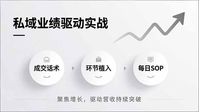 私域业绩驱动实战，成交话术、环节植入、每日SOP，聚焦增长，驱动营收持续突破-选优云网创