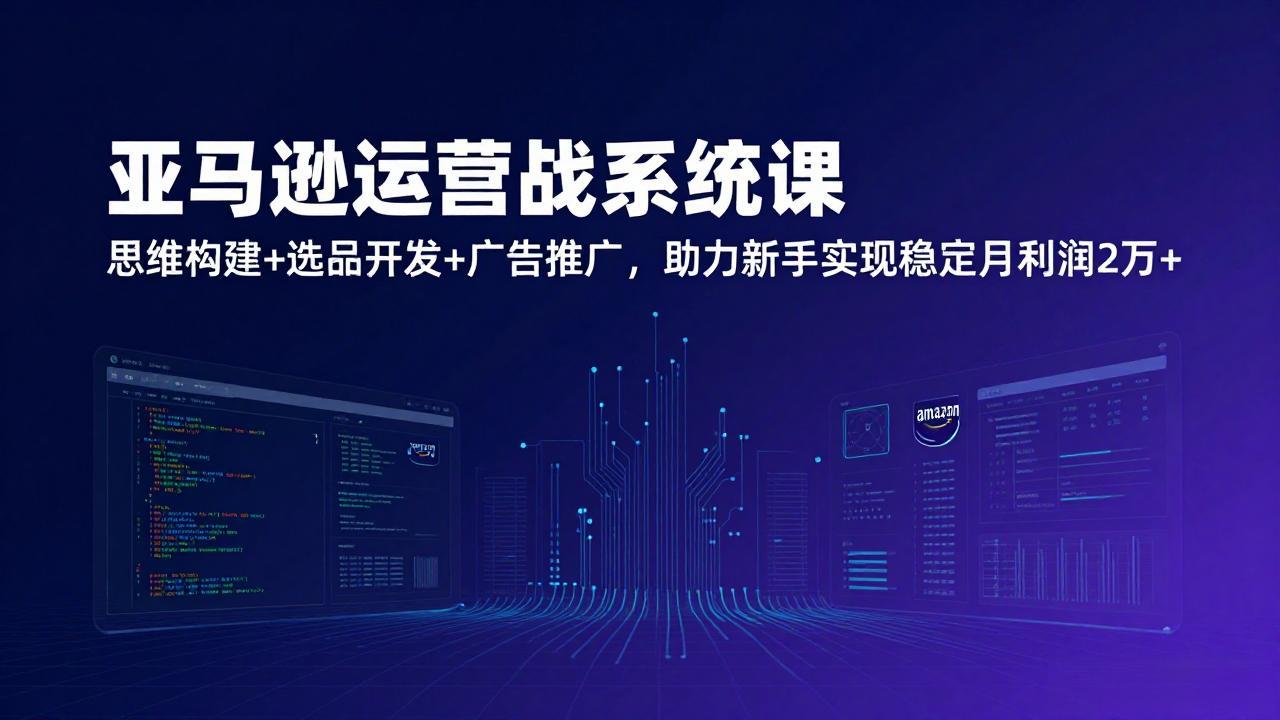 亚马逊运营实战系统课，思维构建+选品开发+广告推广，助力新手实现稳定月利润2万+(更新-选优云网创
