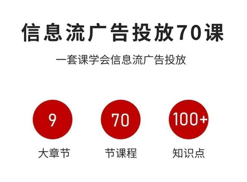 信息流广告投放实战70课，一套课学会信息流广告投放，迄今为止，最系统化教程-选优云网创