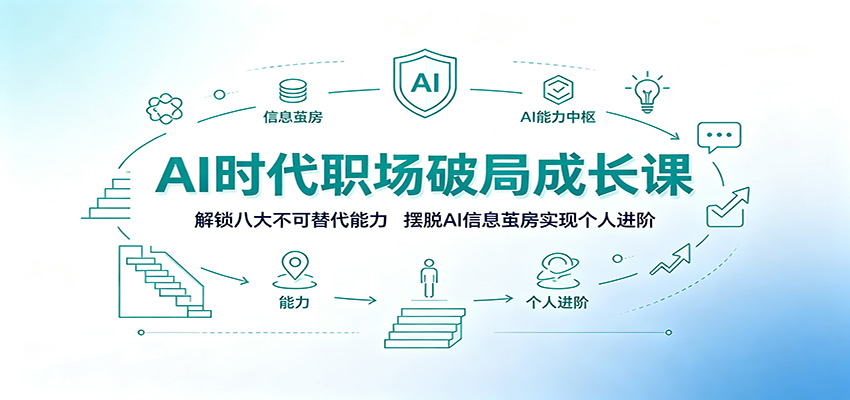 AI时代职场破局成长课：解锁八大不可替代能力，摆脱AI信息茧房实现个人进阶-选优云网创