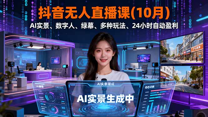 抖音无人直播课(10月-选优云网创