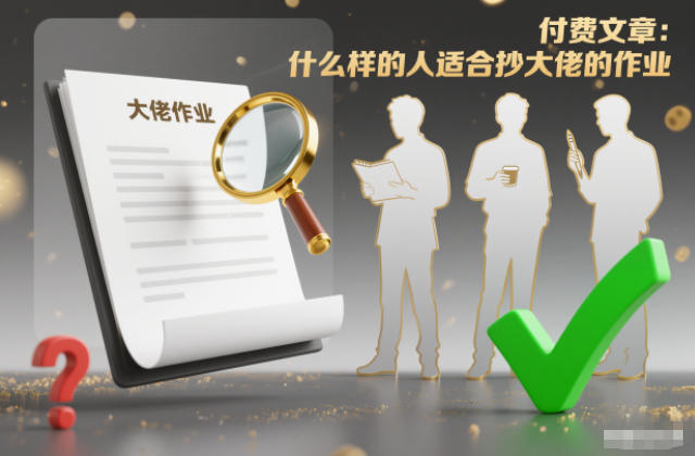 付费文章：什么样的人适合抄大佬的作业？-选优云网创
