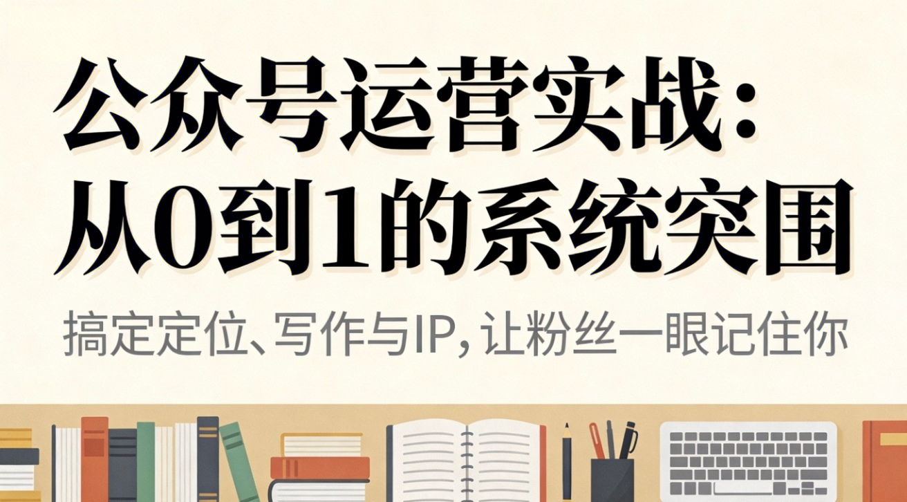 公众号运营实战：从0到1的系统突围-选优云网创