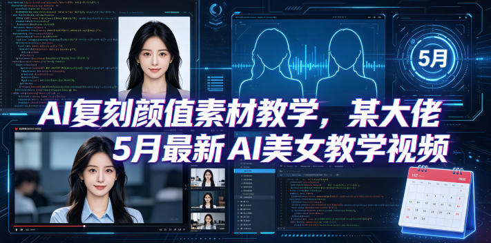 AI复刻颜值素材教学，某大佬5月最新AI美女教学视频，内含4月好物复刻教学-选优云网创