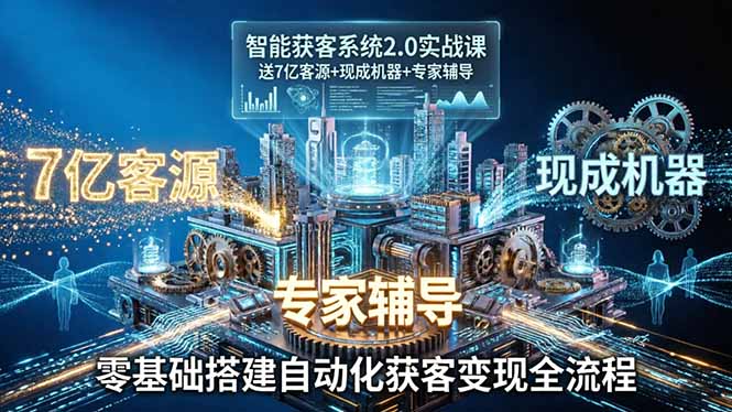 智能获客系统2.0实战课：送7亿客源+现成机器+专家辅导，零基础搭建自动化获客变现全流程-选优云网创
