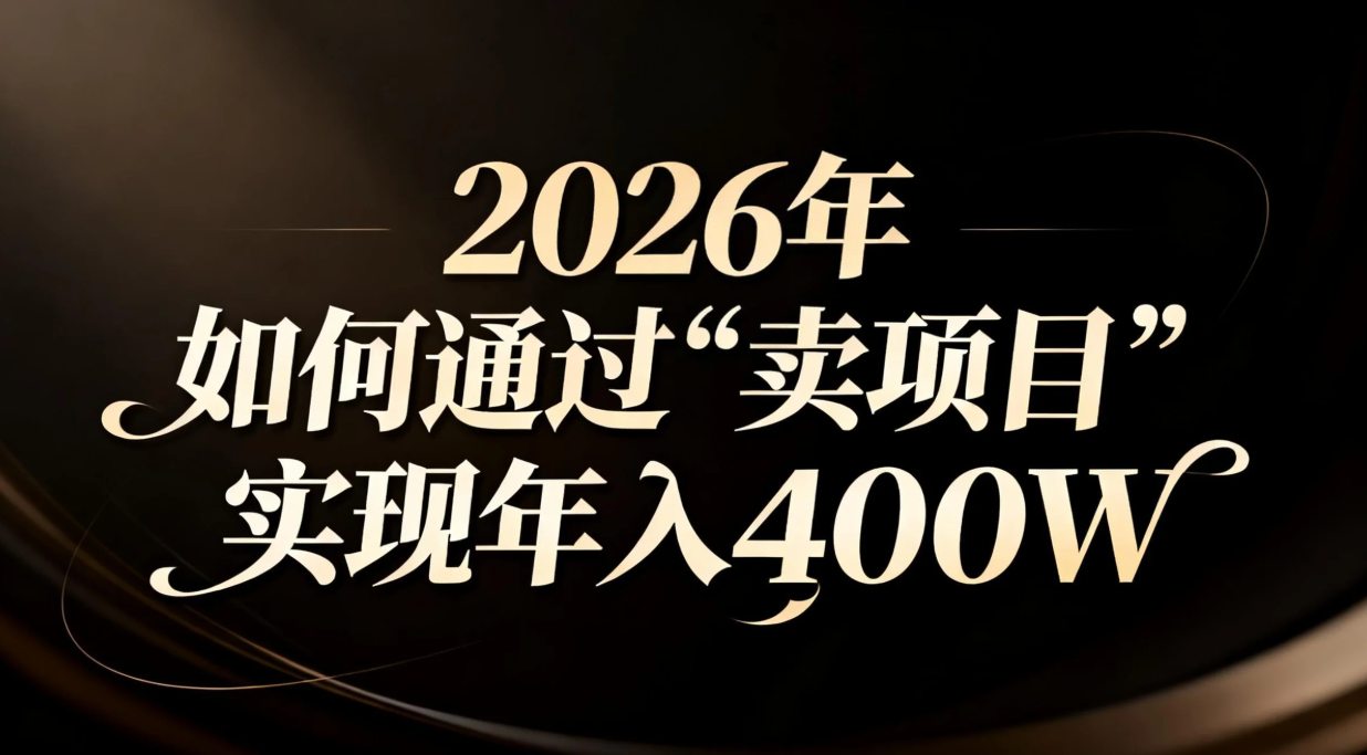 2026年如何通过“卖项目”实现年入百万-选优云网创