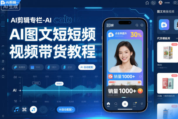 AI剪辑专栏-AI图文短视频带货教程-选优云网创
