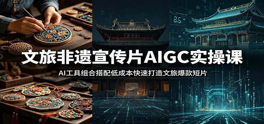 文旅非遗宣传片AIGC实操课：AI工具组合搭配低成本快速打造文旅爆款短片-选优云网创