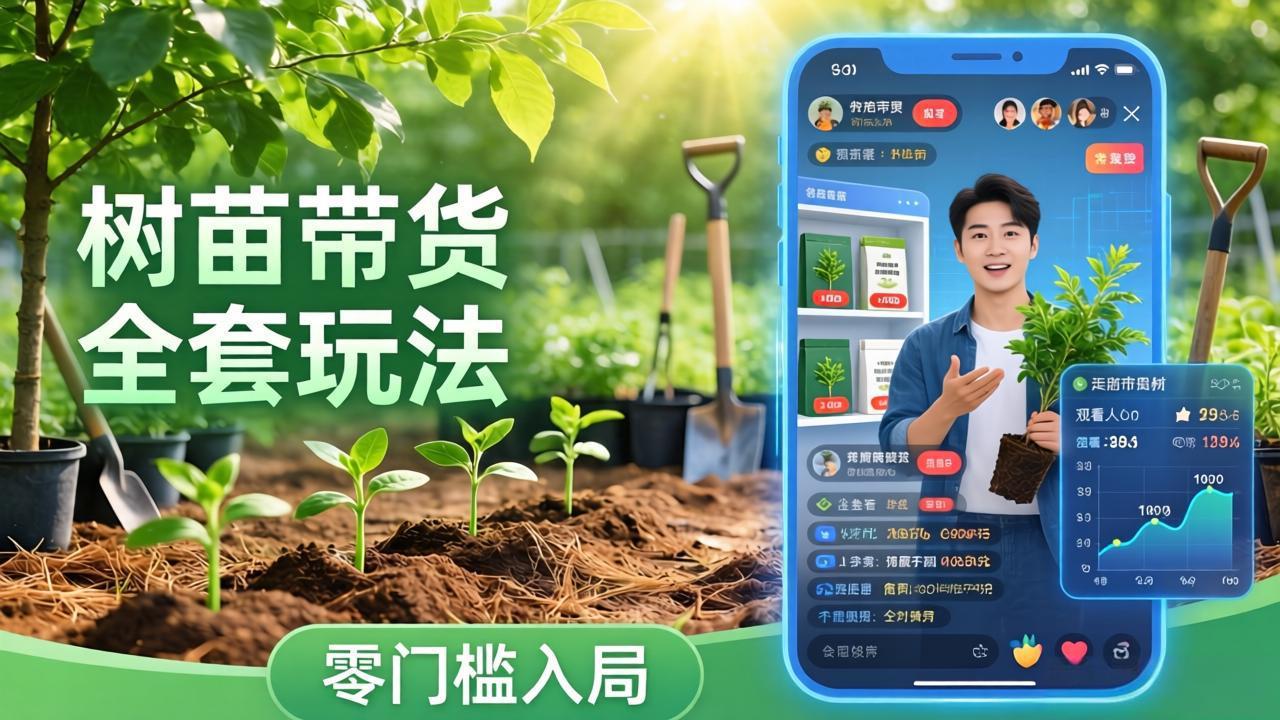 视频号AI树苗带货全套玩法：零门槛入局，掌握豆包、千问等AI工具制作树苗视频的全套流程-选优云网创
