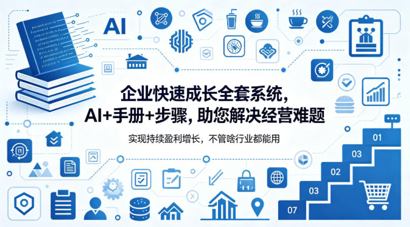 企业快速成长全套系统，AI+手册+步骤，助您解决经营难题，实现持续盈利增长，不管啥行业都能用-选优云网创