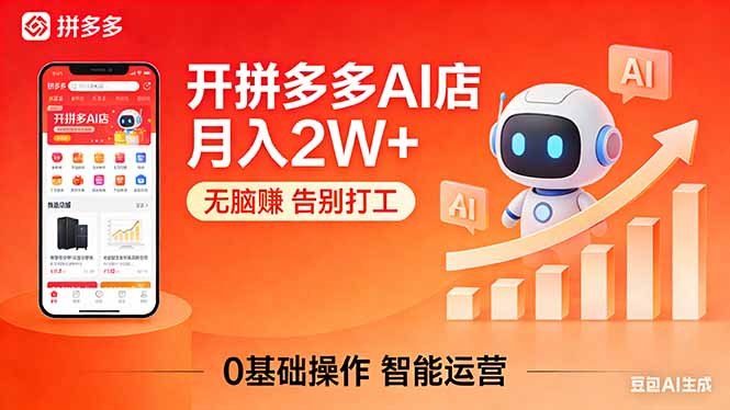 开一家拼多多AI店，月入2W+，无脑赚，告别打工，附SOP手册-选优云网创