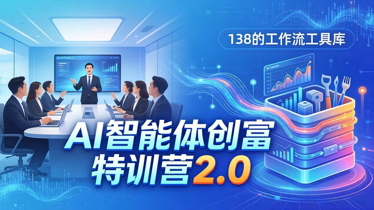 AI智能体创富训练营2.0:3天闭门直播+视频课+工具库,从0到1搭建智能体附138个工作流-选优云网创