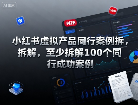 小红书虚拟产品同行案例拆解，至少拆解100个同行成功案例(更新)-选优云网创
