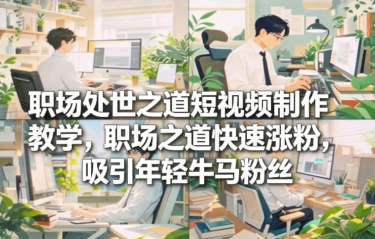 职场处世之道短视频制作教学,职场之道快速涨粉,吸引年轻牛马粉丝-选优云网创