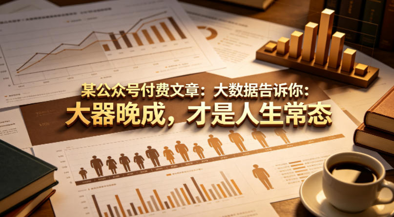 某公众号付费文章：大数据告诉你：大器晚成，才是人生常态-选优云网创
