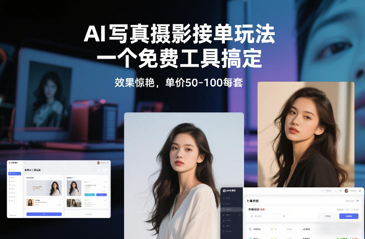 AI写真摄影接单玩法，一个免费工具搞定，效果惊艳，单价50-100每套-选优云网创