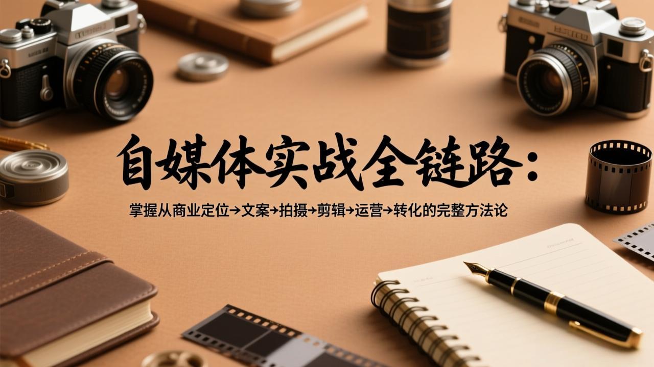 自媒体实战全链路：掌握从商业定位→文案→拍摄→剪辑→运营→转化的完整方法论-选优云网创