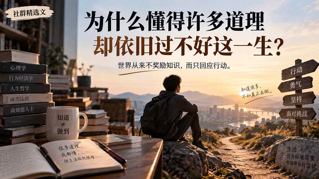 （20462期）社群精选文：为什么懂得许多道理却依旧过不好这一生？-选优云网创