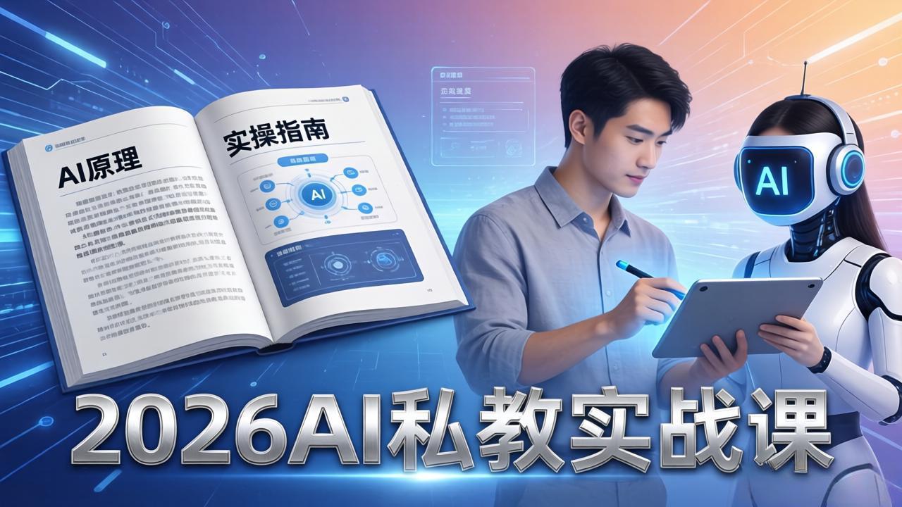 2026AI私教实战课:从AI原理到全场景实操,零基础学会用AI提效+单人单干创业-选优云网创