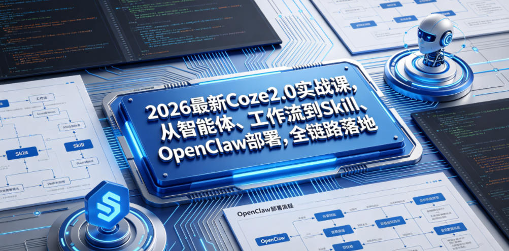 2026最新Coze2.0实战课，从智能体、工作流到Skill、OpenClaw部署，全链路落地-选优云网创