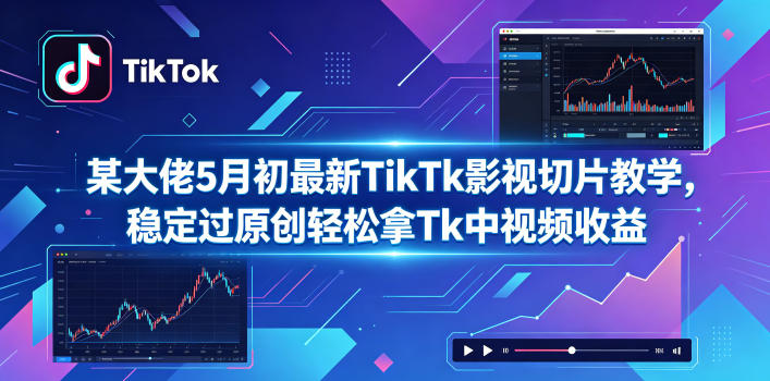 某大佬5月初最新TikTk影视切片教学，稳定过原创轻松拿Tk中视频收益-选优云网创