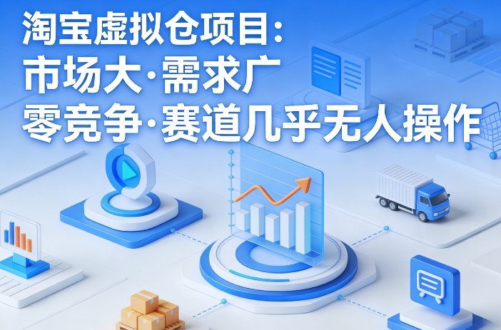 淘宝虚拟仓项目，市场大，需求广，零竞争，赛道几乎没人操作-选优云网创