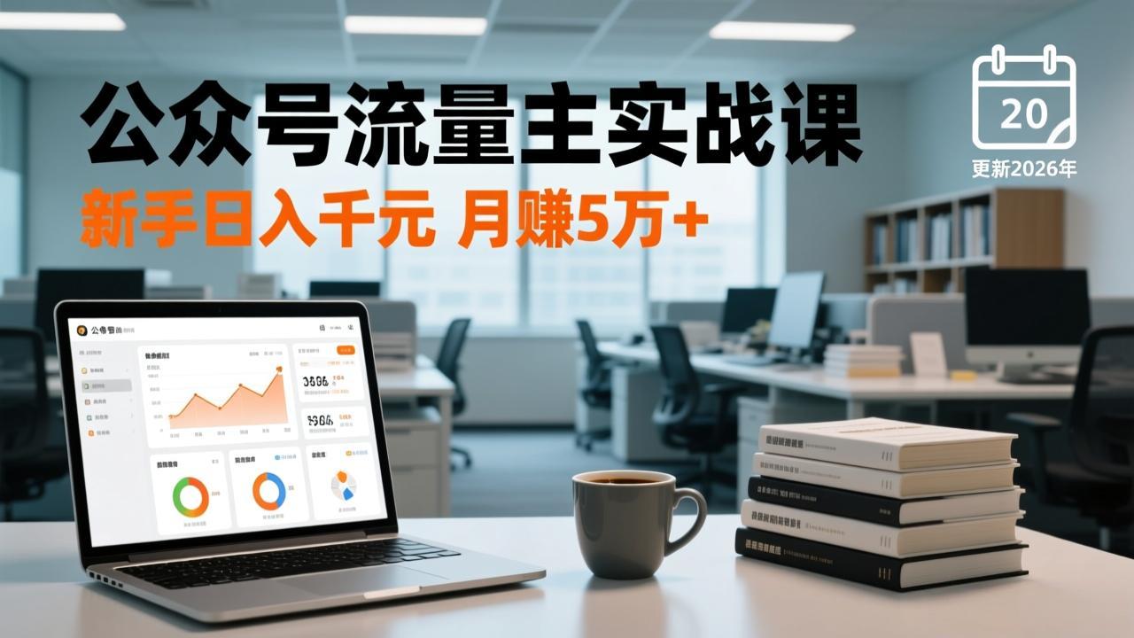 公众号流量主实战课，爆文写作、流量池运营、多平台分发，新手日入千元月赚5万+更新2026年-选优云网创