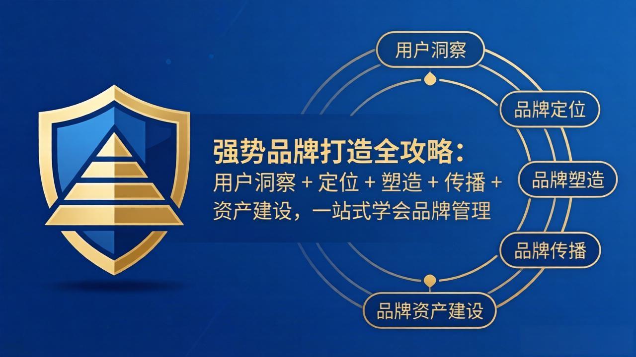 强势品牌打造全攻略：用户洞察 + 定位 + 塑造 + 传播 + 资产建设，一站式学会品牌管理-选优云网创