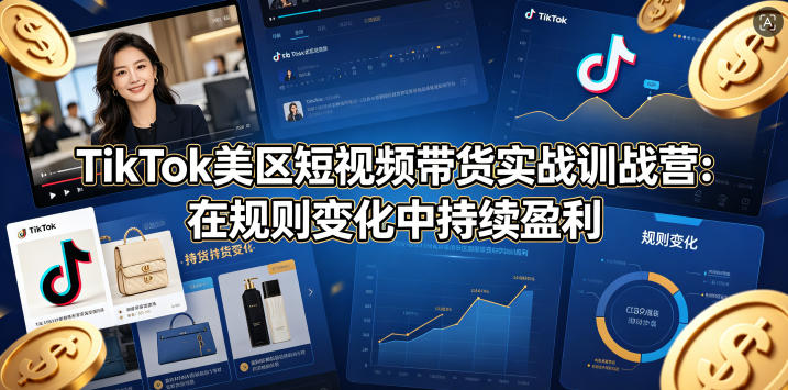 TikTok美区短视频带货实战训战营：在规则变化中持续盈利-选优云网创
