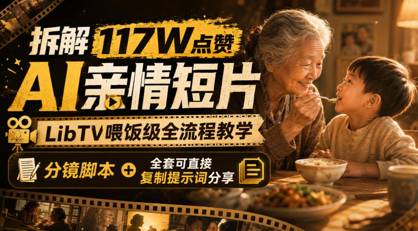 拆解117W点赞AI亲情短片,LibTV喂饭级全流程教学,分镜脚本+全套可直接复制提示词分享-选优云网创