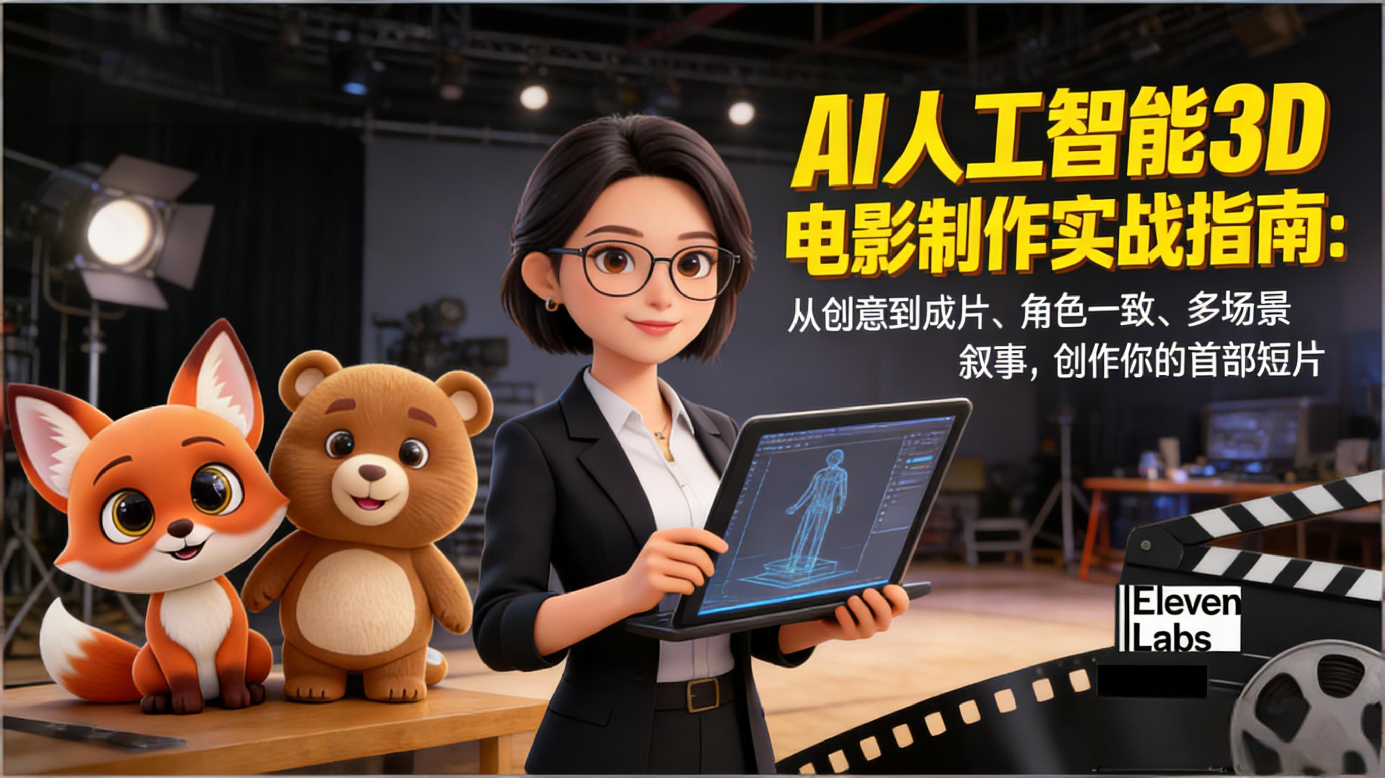 AI人工智能3D电影制作实战指南：从创意到成片、角色一致、多场景叙事，创作你的首部短片-选优云网创