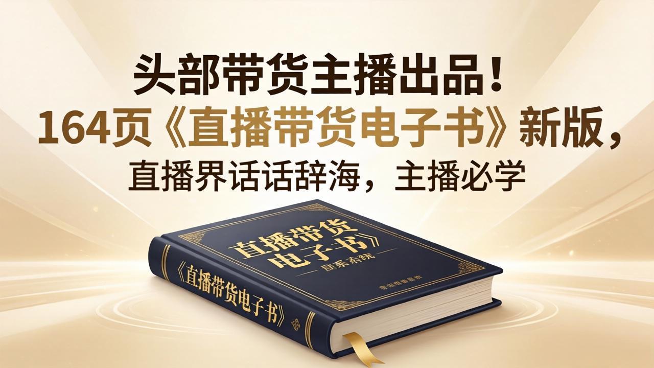 头部带货主播出品！164页《直播带货电子书》新版，直播界话术辞海，主播必学-选优云网创