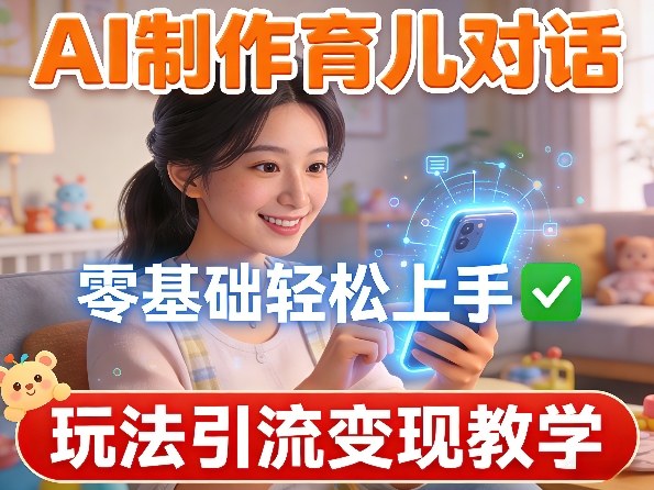 AI制作育儿对话，零基础轻松上手，玩法引流变现教学-选优云网创