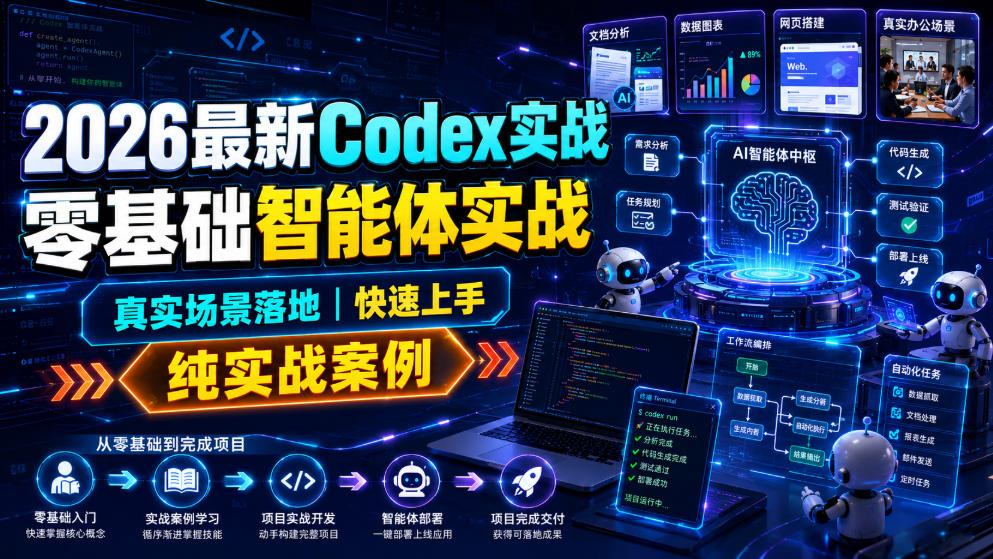2026最新Codex实战零基础智能体实战，真实场景落地，快速上手，纯实战案例-选优云网创