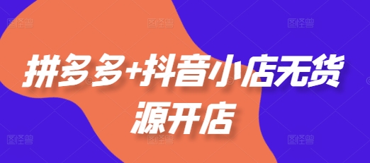 拼多多+抖音小店无货源开店，包括：选品、运营、基础、付费推广、爆款案例等(更新25年10月)-选优云网创
