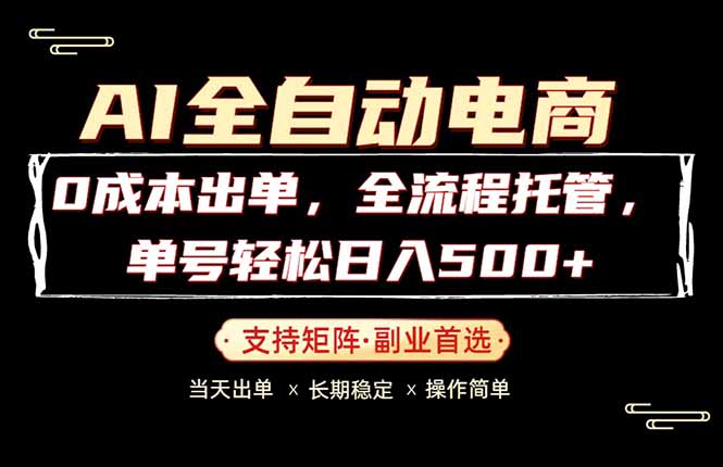 0成本出单,全流程托管,单日轻松日入500+-选优云网创