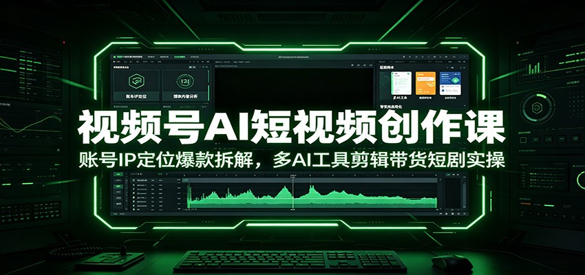 视频号AI短视频创作课：账号IP定位爆款拆解，多AI工具剪辑带货短剧实操-选优云网创