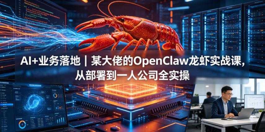 AI+业务落地｜某大佬的OpenClaw小龙虾实战课，从部署到一人公司全实操-选优云网创