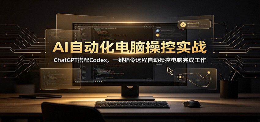 AI自动化电脑操控实战：ChatGPT搭配Codex，一键指令远程自动操控电脑完成工作-选优云网创