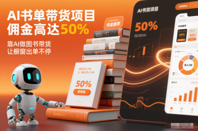 AI书单带货项目，佣金高达50%，靠AI做图书带货，让橱窗出单不停，轻松月入1W-选优云网创